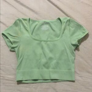 wild fable Ribbed green Crop Top